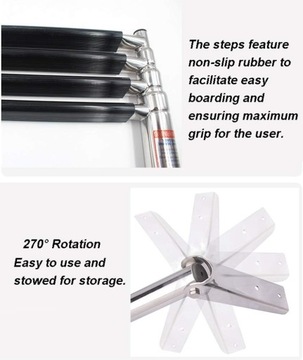 Трехступенчатая телескопическая лестница - нержавеющая сталь L862