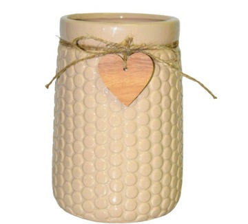 WAZON CERAMICZNY BEŻOWY H17,5CM