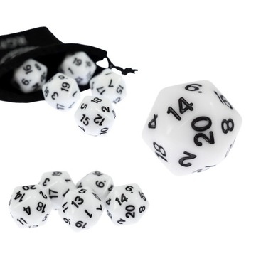 KOSTKA RPG BIAŁA KOŚĆ DWUDZIESTOŚCIENNA K20