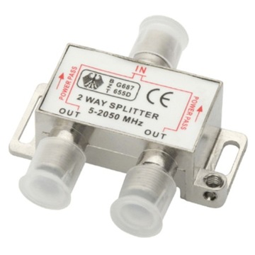 ROZGAŁĘŹNIK ROZDZIELACZ F GNIAZDO - 2X GNIAZDO BZT DUŻY 2 TELEWIZORY