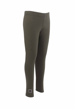 Legginsy dziewczęce ocieplane khaki z koniczyną, r. 92