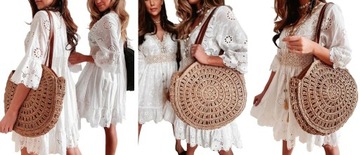 СУМКА КОРЗИНА ПЛЕТЕННАЯ СУМКА НА ПЛЕЧЕ СУМКА-ШОППЕР