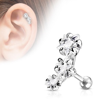 KOLCZYK DO CHRZĄSTKI UCHA TRAGUSA HELIX 1,2/6/3 mm
