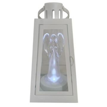 ZNICZ LATARENKA ANIOŁEK LED ZNICZE NA BATERIE LAMPION BIAŁY FIGURKA ANIOŁ