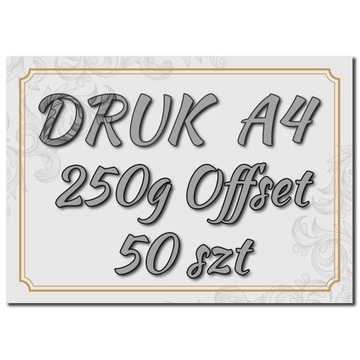 DRUK A4 50 szt DYPLOM CERTYFIKAT Offset 250g