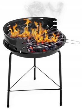 GRILL WĘGLOWY OGRODOWY REGULOWANY OKRĄGŁY 30 x 30 cm