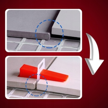 НАБОР ДЛЯ ВЫРАВНИВАНИЯ ПЛИТКИ ЗАЖИМЫ 1 ММ 500 ШТ. + 100 КЛИНЕЙ