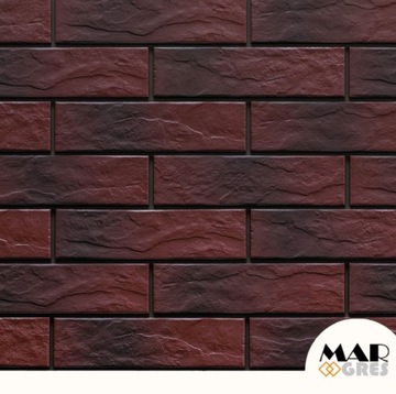 Клинкерная плитка RUSTIKO BURGUNDY SHADOW FACADE
