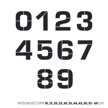 Szablony malarskie Cyfry Modern - od 0 do 9 -15 cm