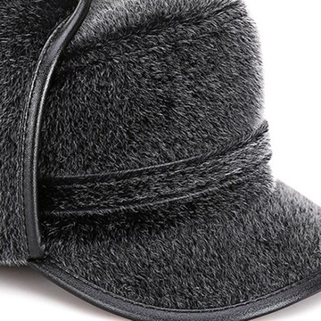Damska męska czapka traperska z uszami, ciepła czapka na zewnątrz, zimowa dla osób starszych, szara, jak szara