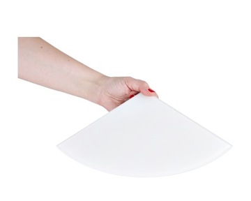 Półka szklana łazienkowa narożna extra biała matowa Matelac biały 25x25 cm
