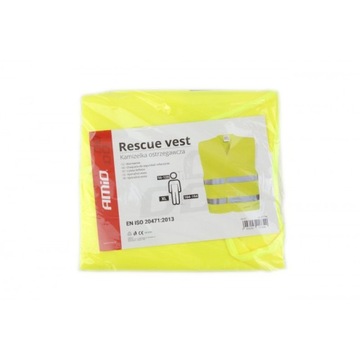 ПРЕДУПРЕЖДАЮЩИЙ ЖИЛЕТ AMIO, ЖЕЛТЫЙ, С СЕРТИФИКАТОМ