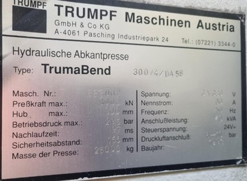 Листогибочный пресс TRUMPF Trummabend 300tx4100, 8 осей