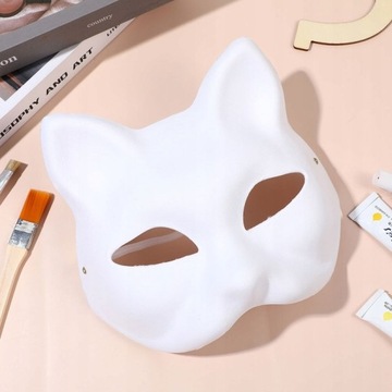 Маска для лица кошки Diy Blank 10 шт. Маска для лица кошки для рисования на вечеринке