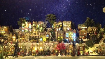 Волшебная деревня, движущаяся светодиодная рождественская сцена