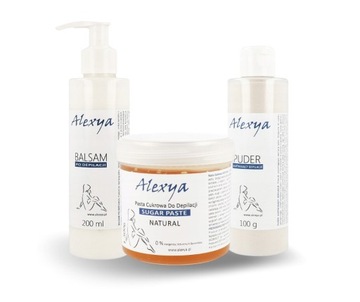ALEXYA ZESTAW PASTA CUKROWA NATURAL, BALSAM, PUDER