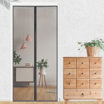 Москитная сетка, магнитная дверь, 160x230см, ЧЕРНЫЙ