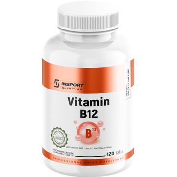 WITAMINA B12 120 TAB METYLOKOBALAMINA VITAMIN B-12 METABOLIZM | INSPORT