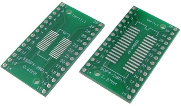 Płytka adapter dwustronny SO28/SSOP28 na DIP28 /1970
