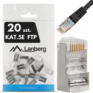 20X WTYK WTYKI KOŃCÓWKI WTYCZKA RJ45 8P8C FTP CAT KAT.5E LANBERG