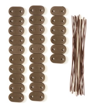 Zestaw elementów mocujących do płotków ogrodowych PVC 20 szt. brązowy