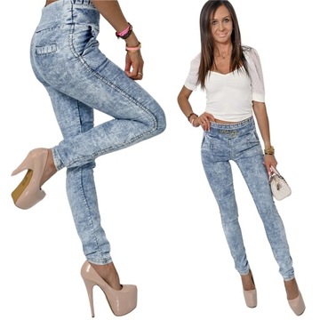 STYLOWE LEGGINSY/SPODNIE A'LA JEANS! P. POLSKI! S