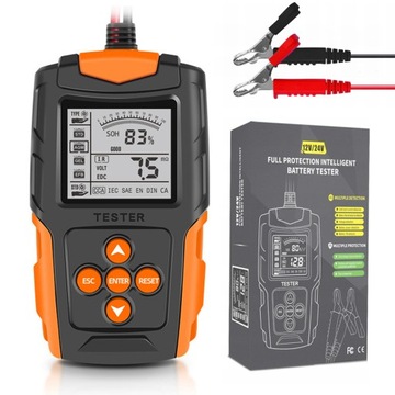 CYFROWY TESTER DO AKUMULATORÓW BATERII 12V 24V 3Ah-200Ah LCD 2,7