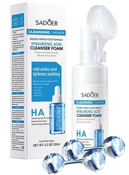 PIANKA DO MYCIA TWARZY 2w1 Z KWASEM HIALURONOWYM + ALOES + NIACYNAMID 120ml