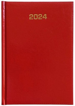 Kalendarz książkowy 2024 terminarz A5 DZIENNY CZERWONY
