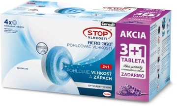 CERESIT STOP WILGOTNOŚCI AERO 360° tabletki zastępcze 3+1 lawenda (4x450g)
