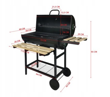 УГОЛЬНЫЙ САДОВЫЙ ГРИЛЬ С ПОЛКАМИ, КРЫШКОЙ, РЕШЕТКОЙ, ЗЕПЕЛЬНИЦЕЙ