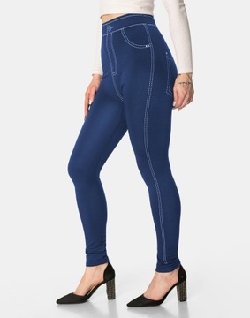 Spodnie Damskie Legginsy Getry Jegginsy Rurki Wysoki Stan 2023969-3 XXL