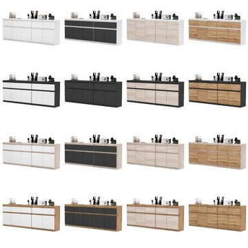 SONOMA/WHITE комод 5 ящиков 5 дверей Большой комод 200 см КОМПЛЕКТ для гостиной