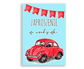 ZAPROSZENIA NA ROCZEK 2 3 4 5 URODZINY AUTO 104