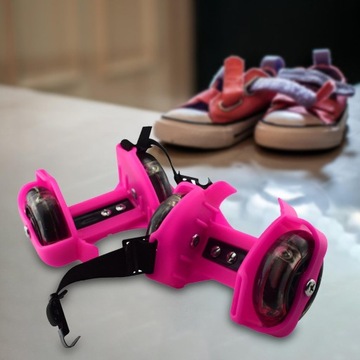 Кольца на каблуке Туфли на колесиках со светящейся подсветкой Кольца на каблуке Роллер розового цвета