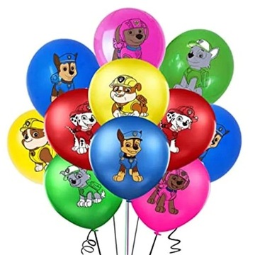 BALONY PSI PATROL PAW PATROL CHASE SKYE MARSHALL ROCKY URODZINY 12szt