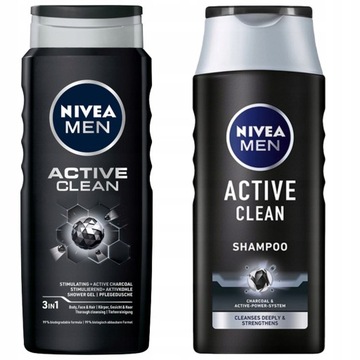 NIVEA MEN Active Clean żel pod prysznic + szampon