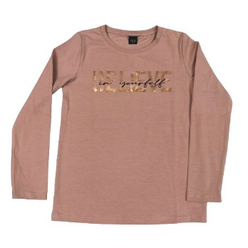 ХЛОПКОВАЯ БЛУЗКА ДЛЯ ДЕВОЧКИ, ДЛИННЫЙ РУКАВ, размер 140_ATUT