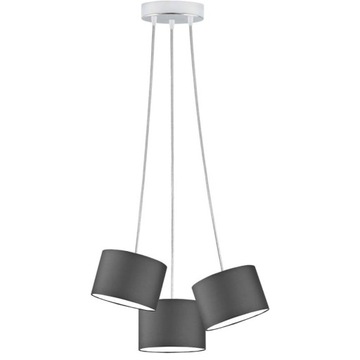Lampa pająk wisząca sufitowa żyrandol abażur walec zwis LED E27 szara