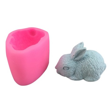 3D Silikonowa Forma królik zając wielkanoc Mydło