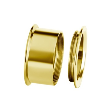 TYTAN GOLD PVD tunel odkręcany 4mm gwint wewnętrzny