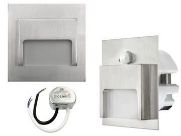 Zestaw Lampki Schodowe Halogen LED 2x +Czujka