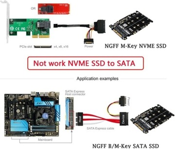 Преобразователь адаптера M.2 NVMe и SATA в U.2 SFF-8639