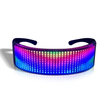 OKULARY LED BLUETOOTH KOLOROWE ŚWIATŁO DLA PARTY