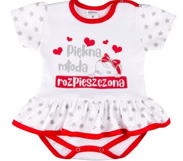 Body dziewczęce sukienka bodo-sukienka r. 74 ROZPIESZCZONA