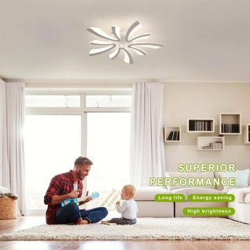 СВЕТОДИОДНЫЙ ПОТОЛОЧНЫЙ СВЕТИЛЬНИК, БЕЛАЯ ЛЮСТРА, 48ВТ + ДИСТАНЦИОННОЕ УПРАВЛЕНИЕ