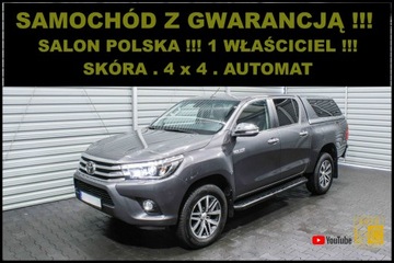 Toyota Hilux VIII Podwójna kabina 2.4 D-4D 150KM 2016 Toyota Hilux SKÓRA + AUTOMAT + 4x4 + Salon POLSKA