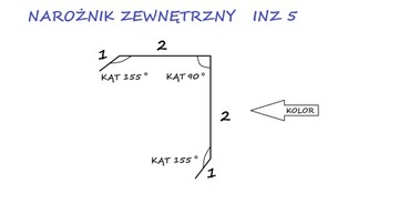 NAROŻNIK ZEWNĘTRZNY KĄTOWNIK 3x3 INZ5 STAL 1 MB