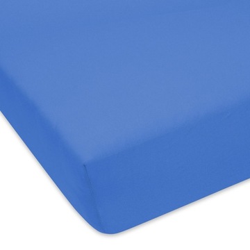 PRZEŚCIERADŁO BAWEŁNIANE NIEBIESKIE BŁĘKITNE JERSEY Z GUMKĄ - 140/200 CM