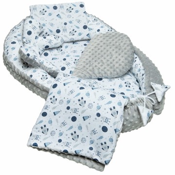 Детский кокон 5в1 36 + минки серый